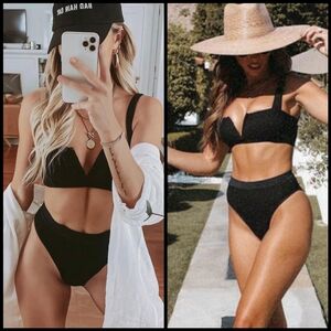 NWT L*Space Lee Lee Bikini Top in Black Blogger Favorite